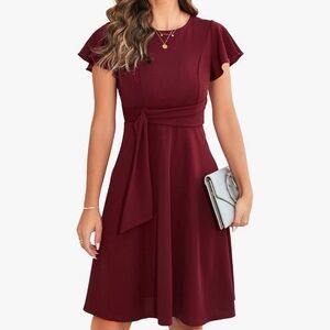 Elegant Tie-Waist Midi Dress